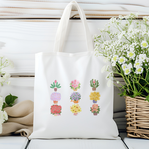 Virágmintás vászontáska, Táska & Tok, Bevásárlás & Shopper táska, Shopper, textiltáska, szatyor, Fotó, grafika, rajz, illusztráció, MESKA