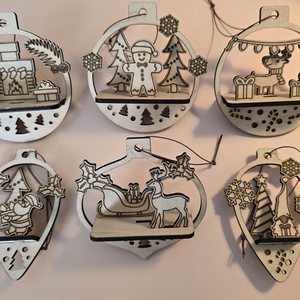 Karácsonyi fadíszek - 6 db-os készlet - Meska.hu