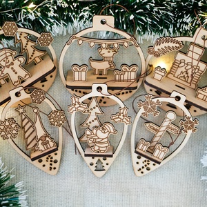 Karácsonyi fadíszek - 6 db-os készlet - karácsony - karácsonyi lakásdekoráció - karácsonyfadíszek - Meska.hu