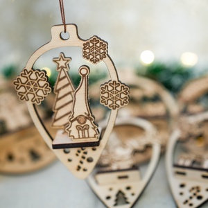 Karácsonyi fadíszek - 6 db-os készlet - karácsony - karácsonyi lakásdekoráció - karácsonyfadíszek - Meska.hu