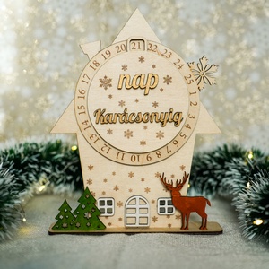 Fa karácsonyi visszaszámláló házikó  Kreatív Ünnepi Élmény! - Meska.hu