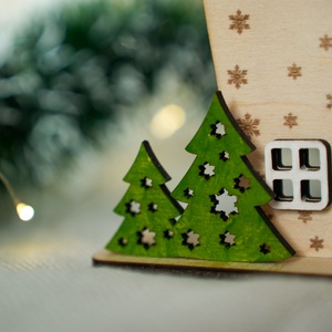 Fa karácsonyi visszaszámláló házikó � Kreatív Ünnepi Élmény! - karácsony - karácsonyi lakásdekoráció - karácsonyi lakásdíszek - Meska.hu