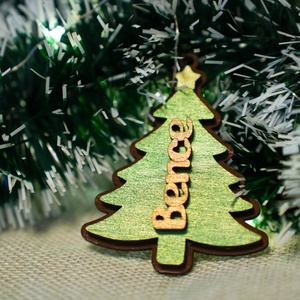 Karácsonyi fadísz egyedi névvel, Karácsony, Karácsonyi lakásdekoráció, Karácsonyfadíszek, Famegmunkálás, MESKA