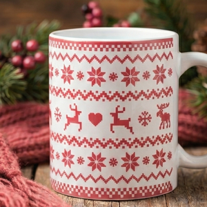 Kötött karácsonyi mintás bögre - otthon & életmód - konyhafelszerelés, tálalás - tálalás - bögre & csésze - Meska.hu