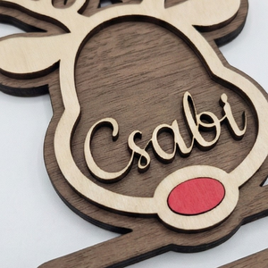 Névre szóló Rénszarvasos Karácsonyi Pénzátadó - Fa Ajándékkísérő és Karácsonyfadísz - karácsony - karácsonyi lakásdekoráció - karácsonyfadíszek - Meska.hu