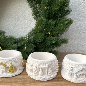 Téli falu teamécsestartó - otthon & életmód - dekoráció - dísztárgy - Meska.hu