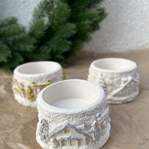 Téli falu teamécsestartó - otthon & életmód - dekoráció - dísztárgy - Meska.hu