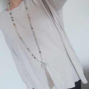 Ásvány mala, nyaklánc  - ékszer - nyaklánc - bojtos nyaklánc - Meska.hu