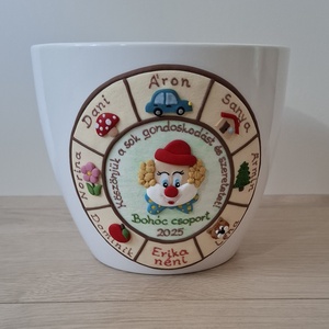 Ovis, bölcsis búcsúzó ajándék kaspó jelekkel, nevekkel - otthon & életmód - virágdekoráció - virágtartó - kaspó - Meska.hu