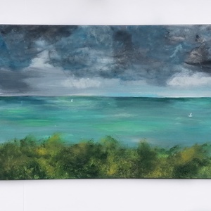 Balaton és tihanyi panoráma/ 40 x 100 cm  - Meska.hu