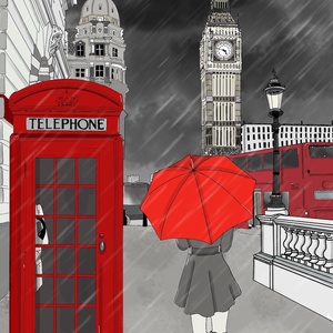 Londoni életkép, Művészet, Grafika & Illusztráció, Fotó, grafika, rajz, illusztráció, Meska