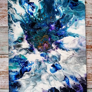 Hullámtörés / akrillal készült festmény 30x 40 cm-es vászonra - Meska.hu