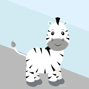 Zebra / gyerekszoba dekoráció A4-es méretben, Művészet, Grafika & Illusztráció, Fotó, grafika, rajz, illusztráció, MESKA