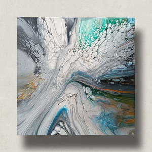 Gleccser/ 50 x 50 cm-es absztrakt akrilfestmény, Kellékek & szerszámok, Festék, Akrilfesték, Festészet, MESKA