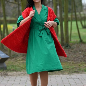 Gyapjúból kötött hosszú mellény - kabát - ruha & divat - női ruha - kabát - Meska.hu