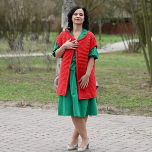 Gyapjúból kötött hosszú mellény - kabát - ruha & divat - női ruha - kabát - Meska.hu