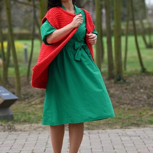 Gyapjúból kötött hosszú mellény - kabát - ruha & divat - női ruha - kabát - Meska.hu