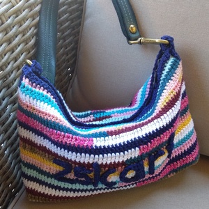 Színes, Miu Miu stílusú horgolt táska - táska & tok - kézitáska & válltáska - kézitáska - Meska.hu