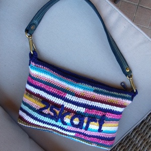 Színes, Miu Miu stílusú horgolt táska - táska & tok - kézitáska & válltáska - kézitáska - Meska.hu