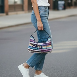 Színes, Miu Miu stílusú horgolt táska, Táska & Tok, Kézitáska & válltáska, Kézitáska, Horgolás, MESKA