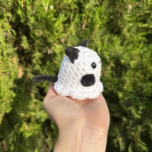 Horgolt mini szellem cica plüss - játék & sport - plüssállat & játékfigura - cica - Meska.hu