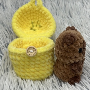 Horgolt capybara citromban - játék & sport - plüssállat & játékfigura - más figura - Meska.hu
