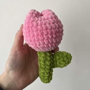 Horgolt tulipán rózsaszín - Meska.hu