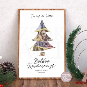 Pénzátadó képkeret - Karácsony, Karácsony, Karácsonyi ajándékozás, Karácsonyi képeslap, üdvözlőlap, ajándékkísérő, Fotó, grafika, rajz, illusztráció, MESKA