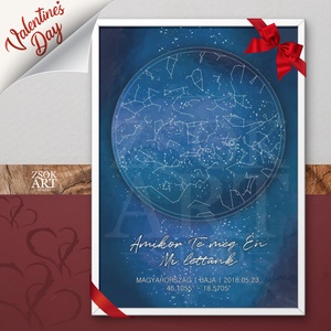 Csillagtérkép falikép � egyedi, személyre szabható ajándék Valentin napra , Művészet, Grafika & Illusztráció, Művészi nyomat, , MESKA