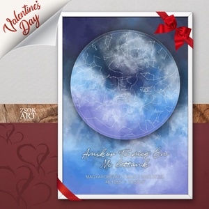 Csillagtérkép falikép � egyedi, személyre szabható ajándék Valentin napra , Művészet, Grafika & Illusztráció, Művészi nyomat, , MESKA