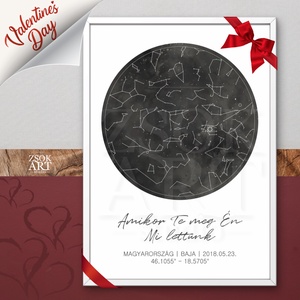 Csillagtérkép falikép � egyedi, személyre szabható ajándék Valentin napra , Művészet, Grafika & Illusztráció, Művészi nyomat, , MESKA