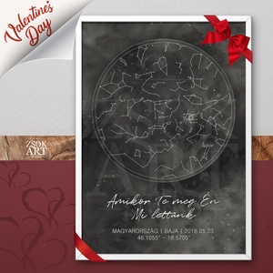 Csillagtérkép falikép � egyedi, személyre szabható ajándék Valentin napra  - Meska.hu