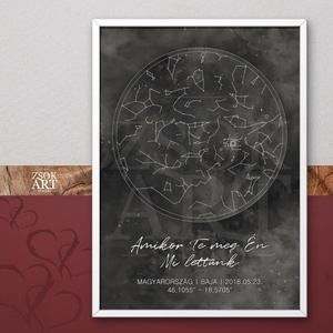 Csillagtérkép falikép � egyedi, személyre szabható ajándék Valentin napra , Művészet, Grafika & Illusztráció, Művészi nyomat, , MESKA