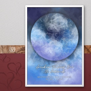 Csillagtérkép falikép � egyedi, személyre szabható ajándék Valentin napra , Művészet, Grafika & Illusztráció, Művészi nyomat, , MESKA