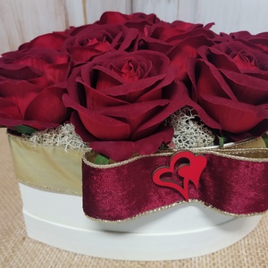 Bársonyrózsás box, Otthon & Életmód, Dekoráció, Virágdísz és tartó, Virágbox, virágdoboz, Virágkötés, MESKA