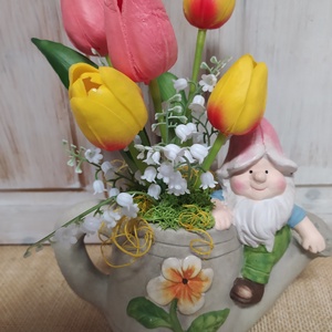 Tulipánok locsolókannában - otthon & életmód - dekoráció - virágdísz és tartó - váza - Meska.hu