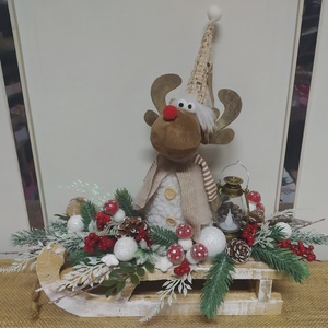 Szarvas szánkón - Meska.hu