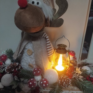 Szarvas szánkón - karácsony - karácsonyi lakásdekoráció - karácsonyi lakásdíszek - Meska.hu