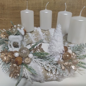 Adventi  gyöngyház gyertyás - Meska.hu