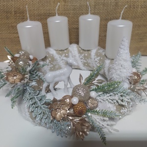 Adventi  gyöngyház gyertyás - karácsony - adventi díszek - adventi koszorú - Meska.hu