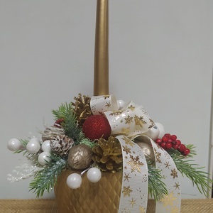 Egy gyertyás karácsonyi dísz - karácsony - karácsonyi lakásdekoráció - ünnepi asztaldekoráció - Meska.hu