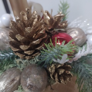 Egy gyertyás karácsonyi dísz - karácsony - karácsonyi lakásdekoráció - ünnepi asztaldekoráció - Meska.hu