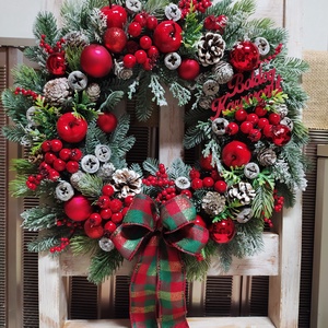 Piros  ajtódísz - Meska.hu