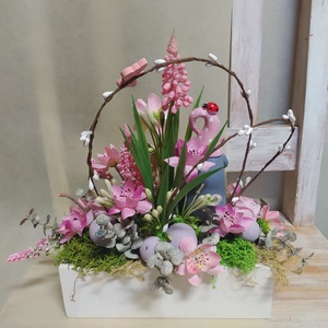 Tavaszi manós asztaldísz - otthon & életmód - dekoráció - asztal és polc dekoráció - dekorációs tál, tartó - Meska.hu