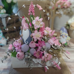 Tavaszi manós asztaldísz - otthon & életmód - dekoráció - asztal és polc dekoráció - dekorációs tál, tartó - Meska.hu