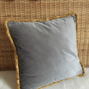 Szürke bársony díszpárnahuzat, Otthon & Életmód, Lakástextil, Párna & Párnahuzat, Varrás, MESKA