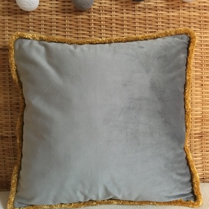 Szürke bársony díszpárnahuzat - otthon & életmód - lakástextil - párna & párnahuzat - Meska.hu