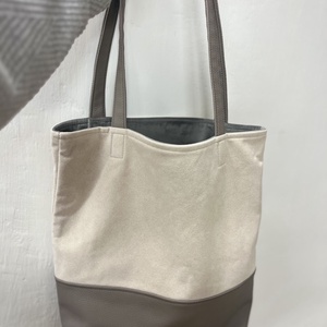 Krém/szürke tote bag, Táska & Tok, Kézitáska & válltáska, Válltáska, Varrás, MESKA