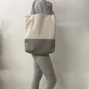 Krém/szürke tote bag - táska & tok - kézitáska & válltáska - válltáska - Meska.hu