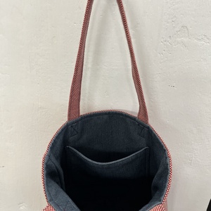 Piros/kék tote bag - táska & tok - kézitáska & válltáska - válltáska - Meska.hu